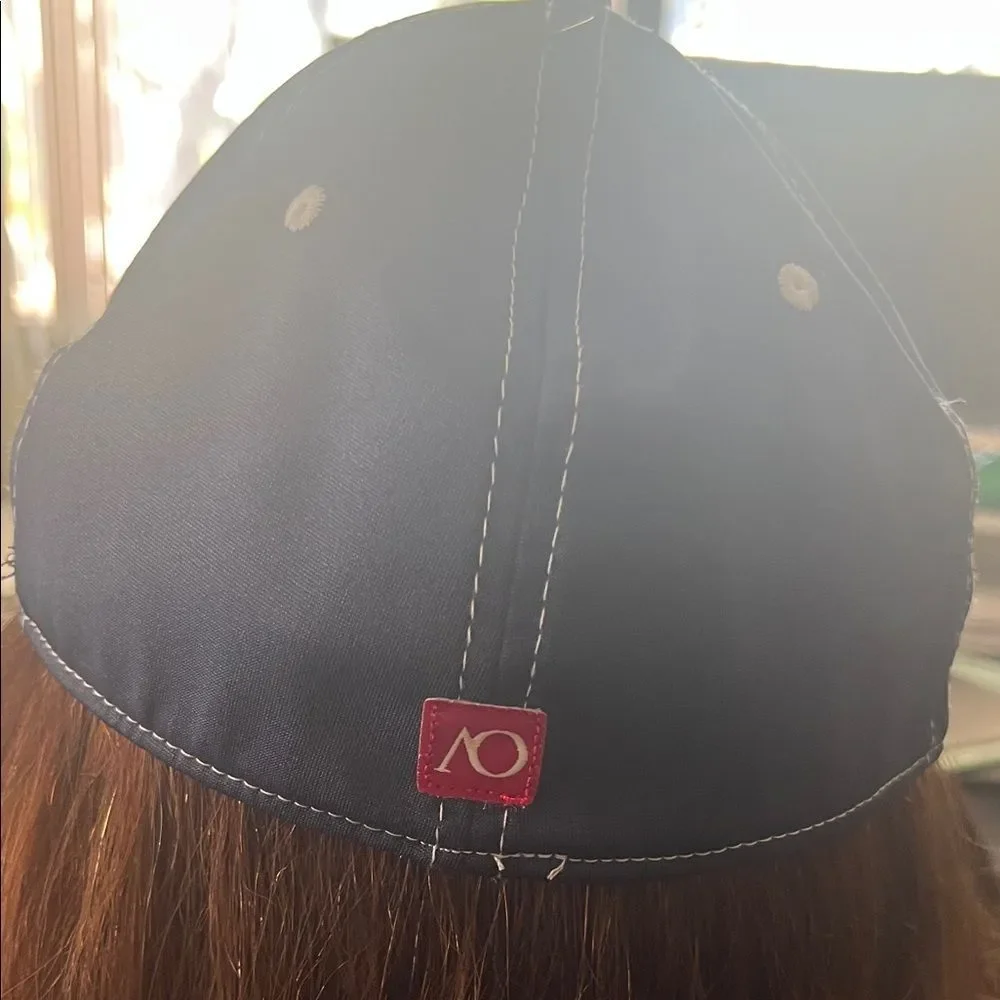 #1063+Unisex Red and White Baseball Cap W/ Embroidered Design